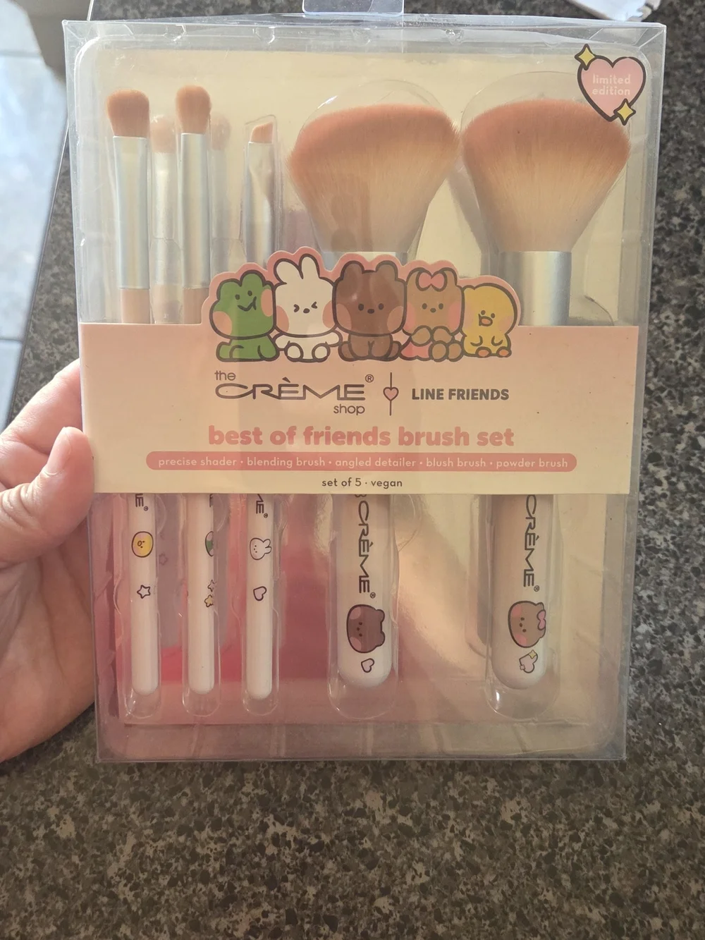 The Crème Shop x LINE FRIENDS Best of Friends Brush Set - Peach Pink